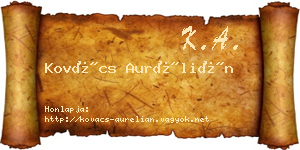 Kovács Aurélián névjegykártya